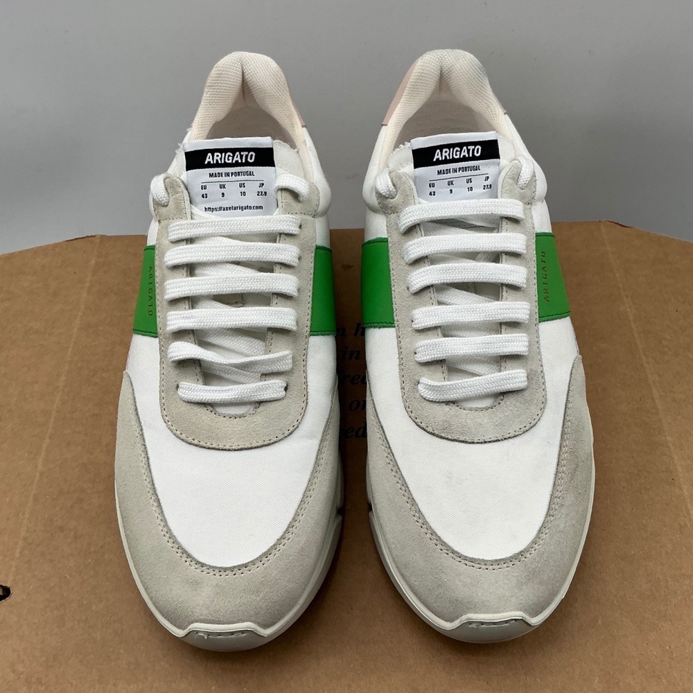 Axel Arigato Genesis Vintage Sneakers White Grey Green Mens Size 10 EU 43